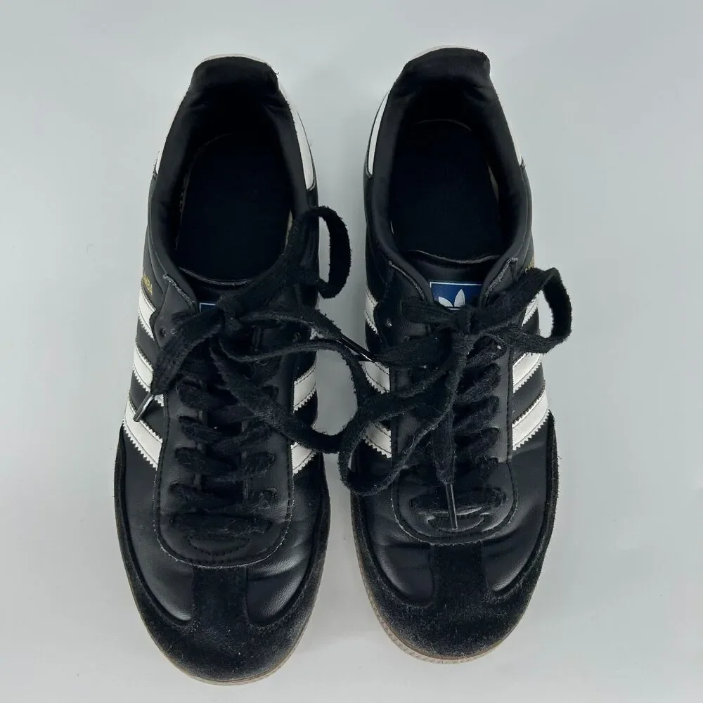 Adidas Samba OG Mens Size 5.5 Low Sneakers Black White Gum Leather Shoes B75807